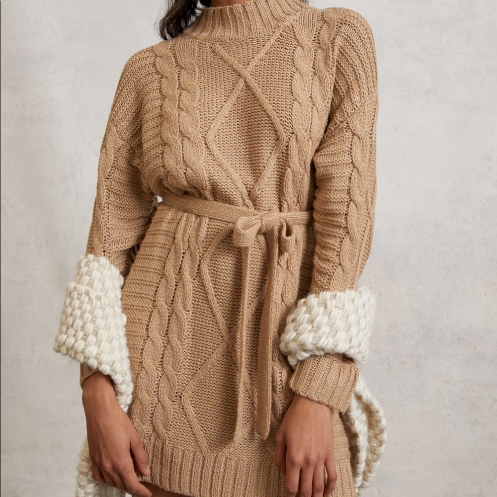 HP! Amadi from Anthropologie Golden Sweater Dress